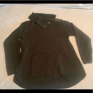 Hunter green and black marl cowl neck sweater